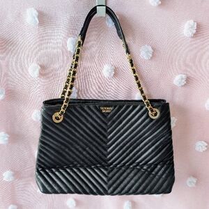Victoria Secret, Black Gold Chain Purse, Shoulder Bag, Women's